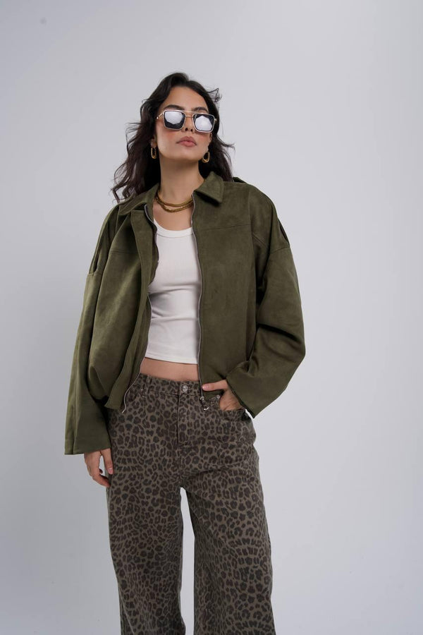 Oversized suede jacket —